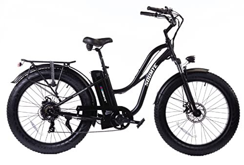 Version 1.0.0 Beach Cruiser E-Bike 1050W Pack Watts Motor 48V/768WH Lithium Battery 26”x4.0 Fat Tire Max Speed 28m/h Step-Thru M5 Larger Size Display 7 Gears for Adults. - Image 1