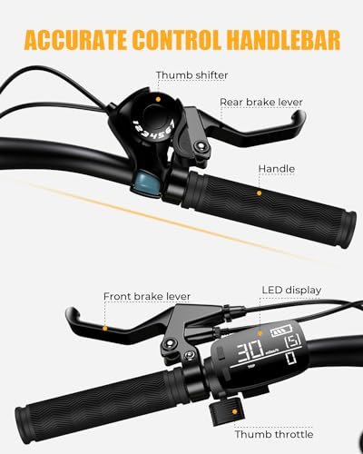 Version 1.0.0 SOHAMO S3 Electric Bike for Adults, 1100W Peak Brushless Moter, 28Mph Foldable Electric Bicycles with 48V 15/20Ah Removable Battery, Max Up to 40/60Miles, 20" Fat Tire Ebike for Road, Sand, Mountain. - Image 5