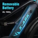 1000W Adult Electric Mountain Bike, 26 "Adult Electric Bicycle 48V 16AH, 7-Speed Fat Tire Electric Bicycle, Detachable Battery, All Terrain, Blue. - Image 2