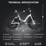 aostirmotor 500W 25MPH Folding Electric Bike 20 x 4 inch Fat Tire E Bikes for Adults Electric Foldable Ebike,Electric Mountain Bike Snow Beach Bicycle with Shimano 7 Speed. - Image 6