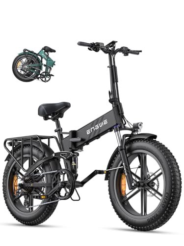 ENGWE Engine Pro 2.0 1200W Peak Power 75N.m Torque Sensor Ebike, 4.0 * 20” Fat Tire Folding Electric Bike for Adults, 52V 16AH Battery Up to 28MPH 68Mile Long Range, Full Suspension All Terrain.