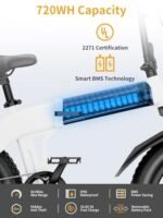 Electric Bike for Adults 1200/1400W Peak, 30/28MPH 60 Miles,720WH Battery 20x 4.0 Fat Tire Folding Ebikes for Adults Foldable with APP/Anti-Theft Alarm/BAFANG Motor/Hydraulic Brakes & UL 2849. - Image 3