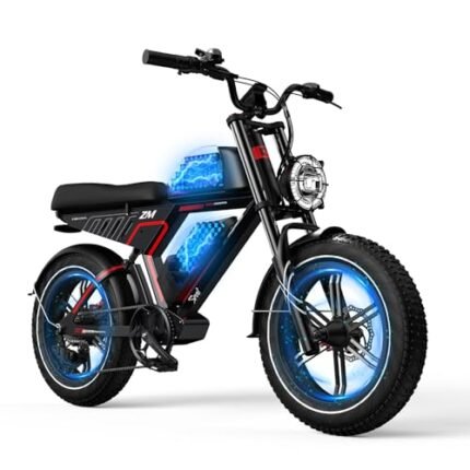 G-FORCE ZM Electric Bike for Adults, Dual Battery Max 160 Miles Electric Mountain Bike, 750W (Peak 1200W) E Bike w/ 30 MPH, 20"x4" Fat Tire 48V 40AH Full Suspension Moped-Style Electric Bicycle.