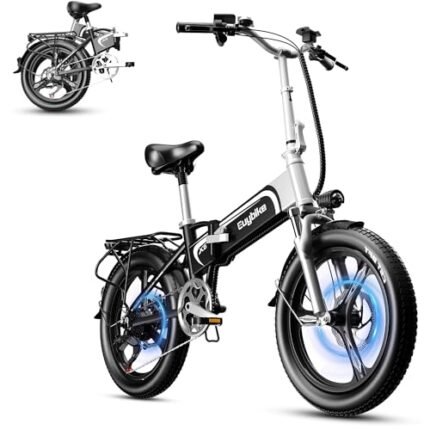 Auloor X6 Folding Electric Bike for Adults - 500W(Peak 750W) Motor, 48V 10.4Ah Battery, 21Mph Ebike, 20"x2.4" Fat Tires, Shock Absorber, Lightweight - Ideal for Commuting, Unisex E-Bike.
