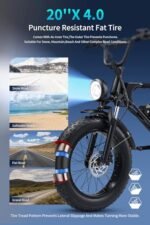 Electric Bike for Adults 1008W Dual Brushless Motor 624Wh Removable Battery Mountain Ebike, 28MPH Electric Bikes, 20" x4.0 Fat Tire Electric Bicycle. - Image 4