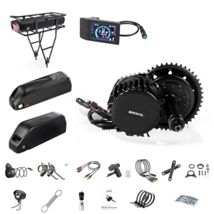 BAFANG 1000W Mid Drive Kit with Battery(Optional) BBSHD BBS03 Ebike Conversion Kit with Display,48V/52V 8Fun Electric Bike Conversion Kit for Moutain Road Bike(500C,Without Battery)