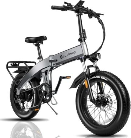 Electric Bike for Adults 1200W Peak Motor 30MPH 60 Miles 48V 15AH (720WH) Battery Folding Electric Bike 20 Inch Fat Tire Ebike Foldable Ebikes for Adults Electric Bicycle with UL 2849 Certified