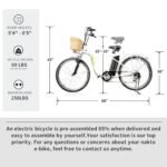 NAKTO 22"/26" Electric Bike for Adults 250W/350W City-Electric Bike Sporting 6-Speed Gear Electric Bicycles 36V 10.4/12Ah Removable Lithium Battery Ebike for Female Male. - Image 6