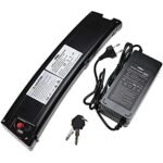 Folding Ebike Battery 36V 7.8Ah 9Ah 10.5Ah Electric Bike Lithium Battery for 350W 250W 400W 36V Electric Bicycle Li-ion Battery Pack Foldable E-Bike with Charger and USB (10.5Ah).
