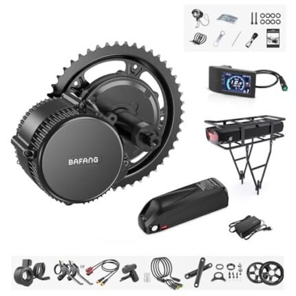 BAFANG BBS02B 36V/48V 500W Mid Drive Kit 48V Ebike Motor with DIY LCD Display/Controller Electric Bikes Conversion kit for Mountain Bike(500C Display,No Battery).