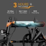 Jasion EB3 Electric Bike for Adults 21mph Folding Adults Electric Bicycles, 350W Brushless Motor, 36V 7.5Ah Battery, Center Suspension, 3 Levels Assist, 14" Foldable ebike for Adults and Teens. - Image 3