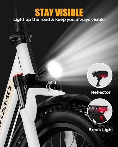 Version 1.0.0 SOHAMO S3 Electric Bike for Adults, 1100W Peak Brushless Moter, 28Mph Foldable Electric Bicycles with 48V 15/20Ah Removable Battery, Max Up to 40/60Miles, 20" Fat Tire Ebike for Road, Sand, Mountain. - Image 6