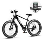Electric Bike for Adults, 25MPH 75Miles Range 750W Motor(Peak 1000W) 48V 15Ah Ebike, 26" x 4.0" Fat Tire Electric Mountain Bicycle, Shimano 7 Speed, Hidden Battery, Hydraulic Suspension.