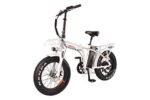 DJ Folding Bike 750W 48V 13Ah Power Electric Bicycle, Pearl White, LED Bike Light, Suspension Fork and Shimano Gear.