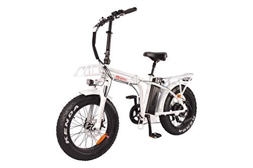 Version 1.0.0 DJ Folding Bike 750W 48V 13Ah Power Electric Bicycle, Pearl White, LED Bike Light, Suspension Fork and Shimano Gear. - Image 1