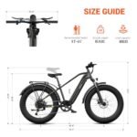 SISIGAD Electric Bike for Adults, Fat Tire Electric Bike,26" All-Terrain Bicycle, Peak 1400W Motor, 50Miles Range and 32MPH Top Speed, 48V 15Ah Removable Battery,7-Speed Ebike. - Image 5
