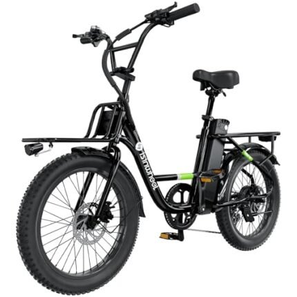 isinwheel U7 Electric Bike for Adults, 20 mph Cargo Ebike 500W Adult Electric Bicycles, 55 Miles Range E Bike, 48V 10.4Ah Removable Battery, 7 Speed Gearshift, 20" Step Thru Ebikes for Adults.