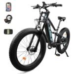 1000W Adult Electric Mountain Bike, 26 "Adult Electric Bicycle 48V 16AH, 7-Speed Fat Tire Electric Bicycle, Detachable Battery, All Terrain, Blue.