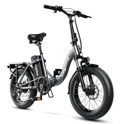 Auloor Folding Electric Bike for Adults,1000W Motor 30MPH,70Mile,48V 12.8AH/15AH Removable Battery 20" Fat Tire Electric Bicycle,Full Suspension System Design Folding Ebike,7-Speed E-Bikes.