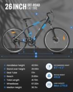 Electric Bike for Adults,36V Built-in Invisible Removable Battery,350W Brushless Motor(Peak 450W) Electric Mountain Bike,26" Tires&Front Fork Suspension,UL Certified 7-Speed. - Image 7