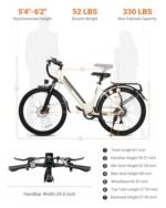 Seeker S Electric Bike for Adults 350W(Peak 540W) 26 inch Electric Bicycle Step Thru Ebike, with 36V/9Ah Battery, 20MPH, 7-Speed Gears and Front Suspension, UL 2849 Certified E-Bikes. - Image 5