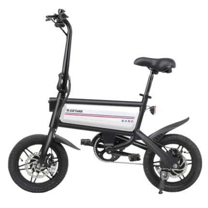 Gotrax Nano 14" Electric Bike, Max Range 25Miles(Pedal-Assist)&Max Speed 15.5Mph, 250W Folding E-Bike with Removable Battery, Adjustable Seat & Dual Mudguards, Commuter Electric Bicycle for Ages 13+
