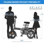 Electric Bike for Adults,Folding Ebike,Electric Bicycle with Removable Battery, 20MPH Commuting Electric Bike, High Brushless Gear Motor. - Image 2