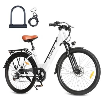Adult Electric Bike, 26 Inch Step Through Ebike for Women Men, Peak 500W 1000W w/UL Certified Removable Battery, 7 Speed City Electric Cruiser Bikes, 22MPH 50Miles Commuter Electric Bicycle