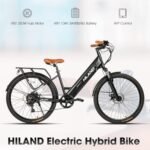HILAND Electric Bikes for Women Men, City Commuter Ebike for Adults Electric Bicycle, 26 inch 350W 20MPH Motor, 480Wh 10Ah Battery, 7 Speed, Black White. - Image 3