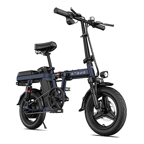 Version 1.0.0 ENGWE Folding Electric Bike for Adults Teens, 14" Fat Tire City Commuter Ebike, Mini Electric Bicycle with 350W (Peak 600W) Motor 48V 10AH Removable Battery Max 20MPH 37Miles. - Image 1
