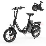 16" Folding Electric Bike Adults, Peak 630W Adult Electric Bicycles, Up to 25 MPH and 35 Miles Foldable Ebikes, Electric Bike for Teens with 36V 8Ah Removable Battery, Dual Disk Brake.