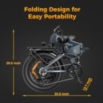 Jasion X-Hunter Electric Bike for Adults,1400W Peak Motor 30MPH Max Speed 48V 13AH Removable Battery, Full Suspension System Design,20''*4.0 Fat Tire Foldable Ebike,7-Speed Bicycles,Blue+Blue. - Image 2