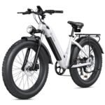CycVerve Electric Bike for Adults,1400W Peak Motor City Cruiser Ebike,48V Removable Battery,28MPH 75Miles Step-Thru Electric Bicycle,26" x 4.0 Fat Tire Full Shock Absorber Commuter E Bike.