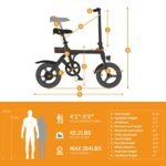Jasion EB3 Electric Bike Adults 21mph, 500W Peak Motor, 270Wh Battery, Rear Suspension, 3 Levels Assist, 14" Folding Ebike for Adults and Teens, Complies to UL2849. - Image 7