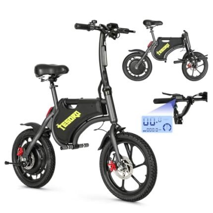 TESORO Folding Electric Bikes for Teens - 16" Electric Mini Bike, 20MPH Ebike with 450W Motor, 36V Lithium-ion Battery,LCD Display,Dual Suspension,Foldable Electric Bicycle for Adults 13+, UL 2849