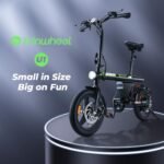isinwheel W-U1 500W Folding Electric Bike for Adults, 25 Miles Long-Range Battery, Rear Suspension, 3 Assist Levels - 14" Foldable eBike for Adults and Teens. - Image 5