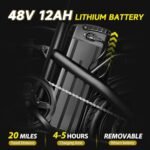 Electric Bike for Adults, Ebike,14" Folding Electric Bike 350W 36V 12Ah Built-in Battery 20MPH,20+Miles,3 Riding Modes, Commuting. - Image 3
