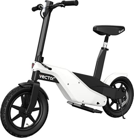 Razor Vector Electric Mini-Bike with a Futuristic Design, Up to 18 MPH, Up to 13.5 Miles Range, 14” air-Filled Street Tires, Powerful 350 watt, 36-Volt Drive System.