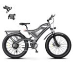 aostirmotor 28MPH Full Suspension Electric Bikes for Adults 750W E-Bike 48V 15AH Removable Battery Electric Mountain Bike 26x4 Inch Fat Tire Electric Snow Bicycles Shimano 7 Speed.