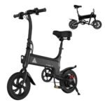 TST Electric Bike for Adults, 12" Folding Electric Bicycle, Max Speed 16MPH Mini Bike, 450W Peak Motor, Max 15 Miles Range, Ebike with Disc Brakes, Pedal-Assist, UL2849 Certification.