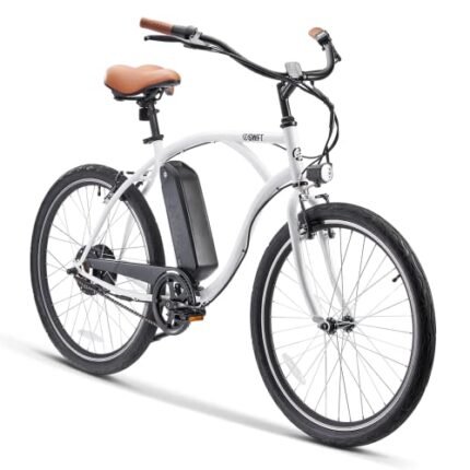 RIDE SWFT SWFT Fleet Cruiser Electric Bike for Adults - 500W Motor 46.8V 10AH Removable Battery - 20MPH 37 Mile Range Ebike - 20” Steel Frame E-Bike Bicycle w/LCD Control Display & Pedal Assist.