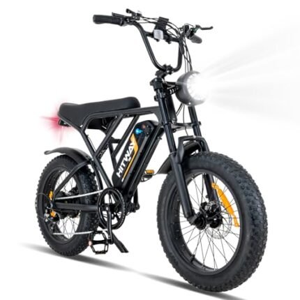 E Bike Electric Bicycle for Adults 20 Inch 4.0 Fat Tire Ebikes, 48V 15AH Mountain E-MTB Bicycle, 7 Gears for Commuting, up to 55-80km，UL2849 Certified.