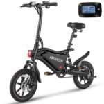 ANCHEER 14" Folding Electric Bike for Adults, 22MPH Ebike with 350W Motor[Peak 500W], 48V 374Wh Battery, Dual Shock Absorber,Brake Taillight, Cruise Control, UL 2849 Certified Electric Bicycle.