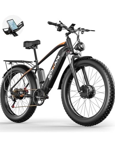 Electric Bike for Adult, Peak 2000W/2500W 35MPH Dual Motors Ebike for Men, 18Ah/19.2Ah 48V Built-in Battery E Bike, 26" Fat Tire E Bicycle Fit All Terrain 70Miles/85Miles, Dual Hydraulic Brake.
