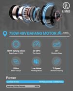 Electric Bike for Adults 1130W Peak BAFABG Motor 30MPH 48V 15AH Battery 60Miles Range Folding EBike, 20'' Fat Tire Foldable E-Bike with APP Control, Full Suspension, Hydraulic Brake Electric Bicycle. - Image 2