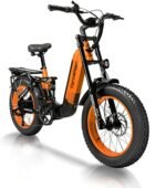 Electric Mountain Bike Electric Motorcycle-Sytle Bicycle for Adults Faster Charge 750W 48V 14AH Removable Battery 26MPH 20'' Mountain Ebike, 7 Speed Full Suspension Fork.