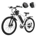 HOVERFLY OUREA Electric Bike 26", 750W Peak Motor Mountain Ebike, Up to 40 Miles 20MPH Removable Battery, 7-Speed and Shock Absorber, Electric Commuter Bike for Adults.
