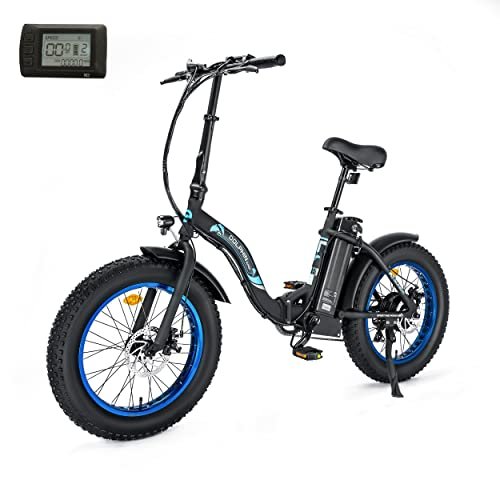 Version 1.0.0 ECOTRIC 20" Powerful Electric Bike for Adults 500W 36V Folding Fat Tire Bicycle 12.5AH Lithium Battery Ebike Rear Motor Alloy Frame Shimano 7 Speed Gear (Black/White). - Image 1