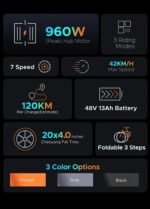 ENGWE EP-2 Pro Electric Bike 960W (Peak) Folding Ebike for Adults with 48V13A Battery Range 75Mile - 20" 4.0 Fat Tire Electric Bicycle, 7 Speed Gear E-Bike All Terrain. - Image 2