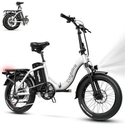 Auloor Foldable Electric Bike for Adults, Peak 1000W Brushless Motor 30MPH 70Miles City Commuter Ebike, 48V 15Ah Lithium Battery, 20" Fat Tire 7-Speed Mountain E-Bicycle Front Suspension LCD Display….